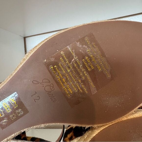 J.Crew Leopard Print Espadrille Wedge Sandals Size 12 Animal Print Chic Resort - Picture 13 of 14